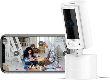 Indoor Camera Plug-In Pet Security Camera, 360&deg; pan &amp; 169&deg; tilt coverage, Manual Privacy Cover, HD video, Two-Way Talk, Wi-Fi,  30-day free trial of Ring Home