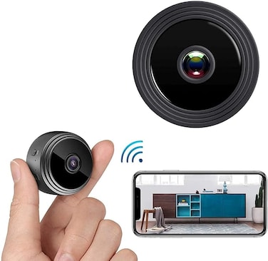 Mini WiFi Hidden Cameras, Wireless Spy Cameras with Video Live Feed, HD 1080P Home Security Cameras, Baby Nanny Cam, Tiny Smart Cameras with Night Vision and Motion Detection