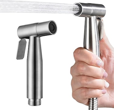 Stainless Steel Handheld Bidet Sprayer for Toilet Cloth Bathroom Diaper Self Cleaning Shattaf Set with adjustable water Pressure&nbsp;Control
