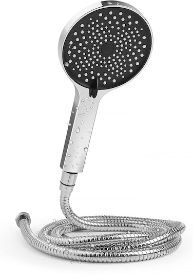 Stainless Steel Handheld Shower Head Set, 5.12in, 3 Spray Settings, Polished&nbsp;Chrome