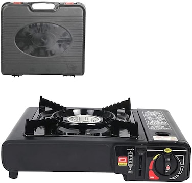 Portable Camping Stove, Lightweight Picnic Gas Stove with Adjustable Flame, Foldable Design &amp; Windproof for Outdoor Cooking