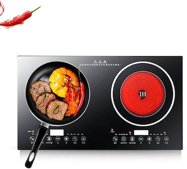 Infrared Double Ceramic Cooker Dual Burner Electric Stove with Touch Control, Fast Heating &amp; Safety Features for Home&nbsp;Kitchen&nbsp;Use