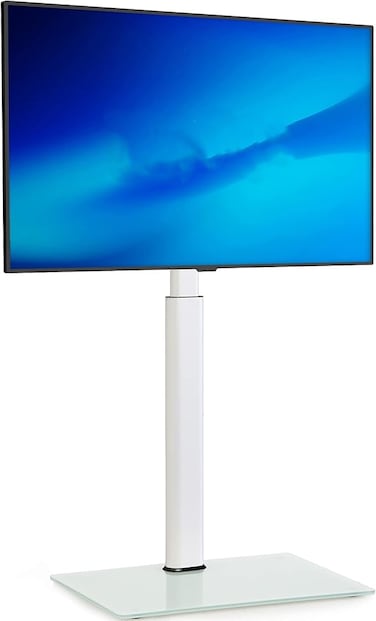 TV Stand, White Floor TV Stand for 32-60 Inch TVs Holds Up to 66 lbs, Tall Conner TV mount with Swivel 70 Degrees and Height Adjustment, Max Vesa 600 x 400 mm