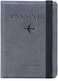 Slim Leather Travel Passport Wallet Casual Solid Credit Card Holder Money Wallet Id Multifunction Documents Flight License Purse Grey