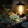 Retro Camping Lantern, Portable LED Lantern with Stepless Dimming, Water Resistant, Black