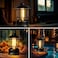 Retro Camping Lantern, Portable LED Lantern with Stepless Dimming, Water Resistant, Black