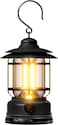 Retro Camping Lantern, Portable LED Lantern with Stepless Dimming, Water Resistant, Black
