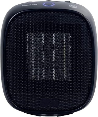 Portable Fan Heater Manual Thermostat Ceramic Heater With Overheat Protection Sensor 1500W Black Color