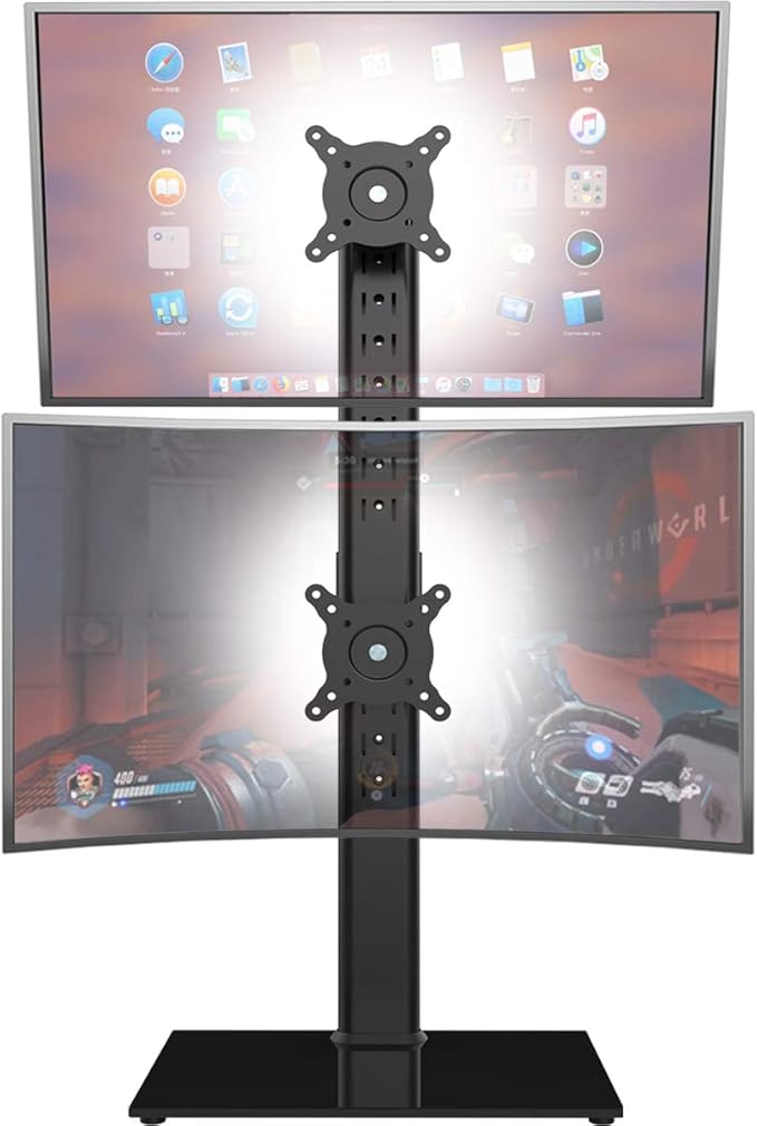 Buy Dual Monitor Stand Vertical Stack Screen Free-Standing Monitor ...