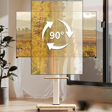 TV Stand for 32-70 Inch LCD LED TVs, Portable TV Cart Holds Up to 110Lbs with Laptop Shelf Rolling Floor, Tall Universal Floor Stands with Swivel Mount, Fit Corner, Bedroom, Outdoor (White)