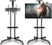 TV Stand Rolling TV Cart for 32-65 Inch, Height Adjustable Floor TV Stand, Lockable Wheels Removable Shelf for LCD LED 4K Flat Curved TV,110 lbs, Max VESA 600x400mm, 180x76x56cm, Black