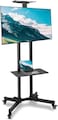 TV Stand Rolling TV Cart for 32-65 Inch, Height Adjustable Floor TV Stand, Lockable Wheels Removable Shelf for LCD LED 4K Flat Curved TV,110 lbs, Max VESA 600x400mm, 180x76x56cm, Black