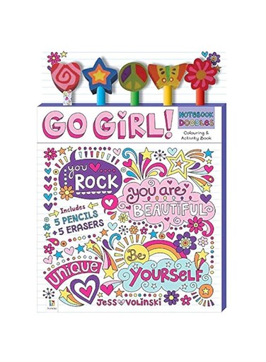 Hinkler Kaleidoscope Notebook Doodles Go Girl Coloring and Activity Book