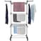 3 Layers Clothes Drying Rack Folding Clothes Rail Of Clothes Hanger, Adjustable Stainless Steel Hanger With Two Side Folding Wings For Indoor And Outdoor