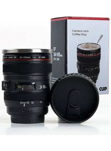 Camera Lens Shaped Mug Black standard