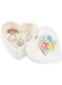 KASTWAVE Elegant Jewelry Box for Women - Small Heart-Shaped Storage with Lid for Rings, Earrings, and Necklaces - Great Mother's Day Gift in White with Floral Design