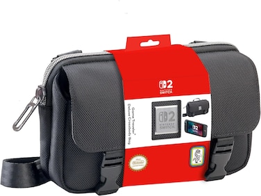 حقيبة كروسبودي أفقية مرخصة من نينتندو سويتش 2 من ناكون - أسود