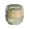SUKILO Round 6-Grid Food Grain Dispenser &ndash; Transparent Large-Capacity Dry Food Storage Container w