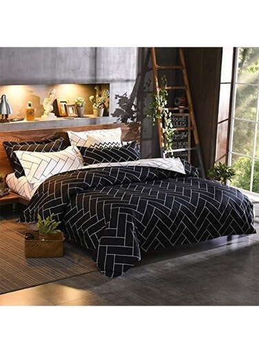 RAID Luxury King Size Bedding Set &acirc;&euro;&ldquo; 6-Piece Microfiber Bed Sheet Set with 1 Duvet Cover 220x240 cm, 1 Fitted Sheet 200x200+25 cm &amp; 4 Soft Pillowcases 50x75 cm &acirc;&euro;&ldquo; Durable &amp; All-Season Comfort