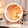 Round Professional LED Makeup Mirror Touch-sensitive dimming, 360&deg; rotation, memory function, and a stable metal base Bedrooms, Bathrooms, and dressing tables