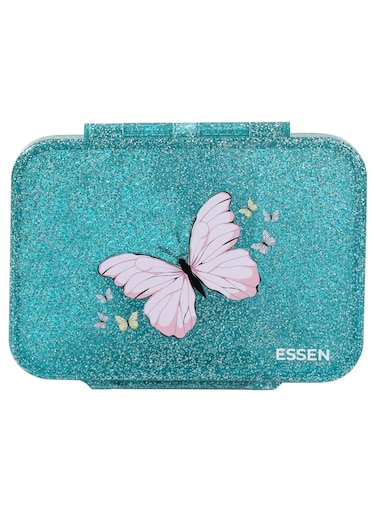 Essen Tritan Bento Lunch Box for Kids Girls - Teal Glitter Butterfly