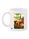 Printed Coffee Mug White/Green/Red 11ounce