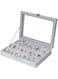 XHMQYC Jewelry Box Necklace Organizer Tray Necklace display Case for storage Jewelry small Necklaces display Stand 12 Slot Pendant Holder for Women (Grey)