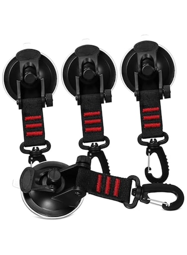 Tazweeq 4 Pcs Heavy Duty Suction Cup With Hooks, Garage Strong Suction Cup Vacuum Suction Cups With Securing Hook, Wall Hanging Hook Bathroom Hook Heavy Duty Hooks Multifunctional Sucker Hooks