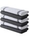 Kitchen Towels &acirc;&euro;&ldquo; Pack of 6, 100% Cotton 40cm x 70cm Absorbent Dish Towels - 425 GSM Tea Towel, Kitchen Dishcloth Towels- Grey Dish Cloth for Household Cleaning