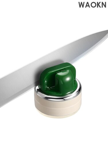 knives sharpene   Multi-Angle Pocket Knife Sharpener &amp; Kitchen Knife Sharpener with Suction Base   for Knives, Scissors, Cleavers &amp; Outdoor Tools   Afilador de Cuchillos (Non-Slip) (Green)