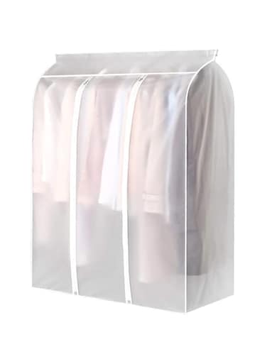 Fawoonu Garment Clothes Cover Protector Garment Storage Bag Translucent Dustproof Waterproof Storage Bag for Wardrobe with Full Zipper
