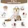 Little Angel Kids Slide, Climber &amp; Basketball Hoop - Coffee