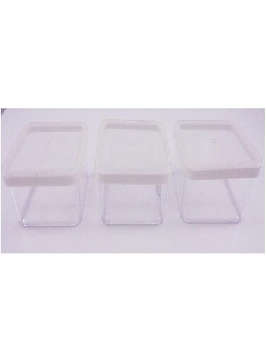 Storage Container Set of 3 Versatile &amp; Durable Organizers for Home Kitchen or Office Perfect for Storing Food Crafts or Small Items -Stackable Design Airtight Lids Easy to Clean