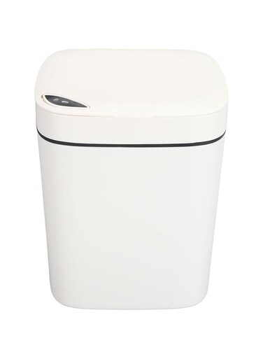 Luocute 12L Automatic Touchless Trash Can, Battery Powered Motion Sensor Garbage Can, Waterproof Intelligent Garbage Can with Lid for Kitchen Bedroom Bathroom White
