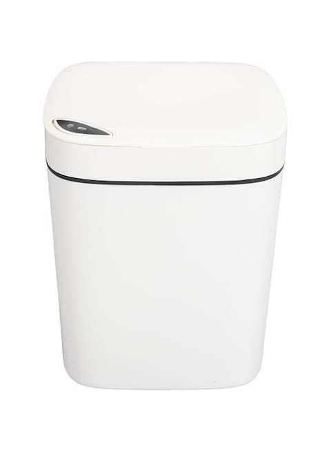 Luocute 12L Automatic Touchless Trash Can, Battery Powered Motion Sensor Garbage Can, Waterproof Intelligent Garbage Can with Lid for Kitchen Bedroom Bathroom White