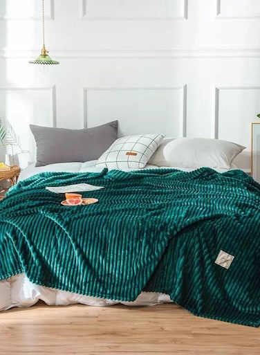 for Less Soft Bed Blanket Fleece Green 200x230cm