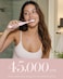 MySmile DY156 Electric Toothbrush for Adults, Rechargeable Sonic Battery Toothbrush Portable with 3 Brush Heads, 2 Mins 5 Modes Smart Timer, 45000VPM, One Charge for 60 Days (Pink, M)