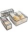 Foldable Storage Boxes Bra Underwear Closet Organizer Foldable Container Case Drawer Divider for Necktie Bra Sock Underwear Organizer Home Closet Organizer Boxes Storage (3PCS Black)
