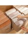 6 Pcs Cotton Linen Storage Box Foldable Storage Box With Cotton Handle Non-woven Fabric Dustproof Storage Basket Khaki