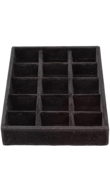 Daiso Jewelry Tray with Compartments - Black