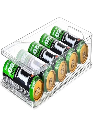 Arabest Stackable Soda Can Organizer for Refrigerator, Fridge Can Organizer Dispenser, Beverage Can Holder for Refrigerator, Pantry, Cupboard (1 Piece, Large)