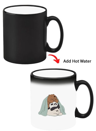 Color Changing Heat Sensitive Ceramic Mug, Image Revealed When HOT Liquid is Added! 3 Panda sitting