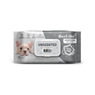 Absorb Plus Charcoal Pet Wipes Unscented
