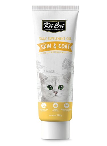 Kit Cat Daily Nutritional Supplement Gel For Cats &amp; Kittens &ndash; Skin &amp; Coat (120g)
