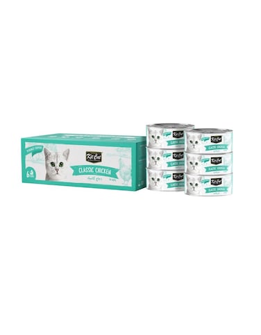 Kit Cat Deboned Classic Chicken Toppers 6x50g &ndash; Grain-Free Wet Cat Treats with Omega-3 &amp; Taurine