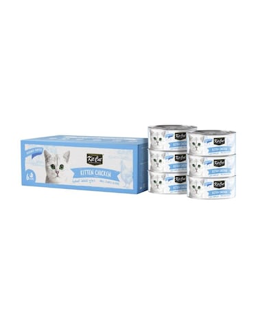Kit Cat Deboned Kitten Chicken Toppers 6x50g &ndash; Grain-Free Wet Cat Treats for Kittens with Omega-3 &amp; Taurine