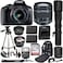 Canon EOS 2000D Rebel T7 Digital SLR Camera With 18-55mm Lens Kit (Black) With Canon EF 75-300MM Lens, SanDisk 64GB Card