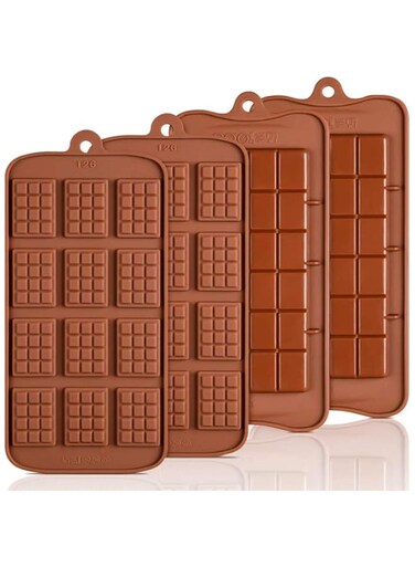 TALITARE Square Caramel Candy Silicone Molds, Pack of 4