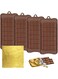 FineGood Silicone Chocolate Bar Moulds, Non-stick Break-Apart Chocolate Moulds, 4 PCS with 100 Gold Foil Wrappers
