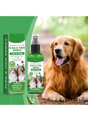 100ml Mite Exterminating Pet Cleaner, Flea &amp; Tick Spray Removes Dust Mites Pet Itch Relief Treatment Spray, Mite Treatment for Pet, Itch Remedies for Pet, Itchy Skin Relief, Pet Itchy Skin Treatment